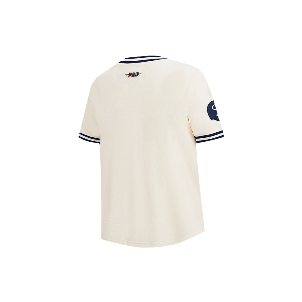 NFL CHICAGO BEARS RETRO CLASSIC LITTLE BOYS SHORT SLEEVE STRIPED RIB TEE (EGGSHELL/ MIDNIGHT NAVY)