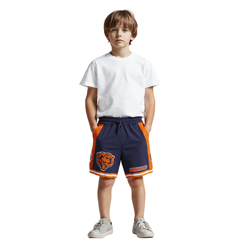 NFL CHICAGO BEARS CLASSIC LITTLE BOYS FLEECE 2.0 SHORT (MIDNIGHT NAVY/ORANGE)