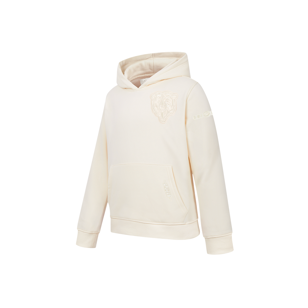 NFL CHICAGO BEARS NEUTRAL LITTLE BOYS FLEECE PULLOVER HOODIE (EGGSHELL)