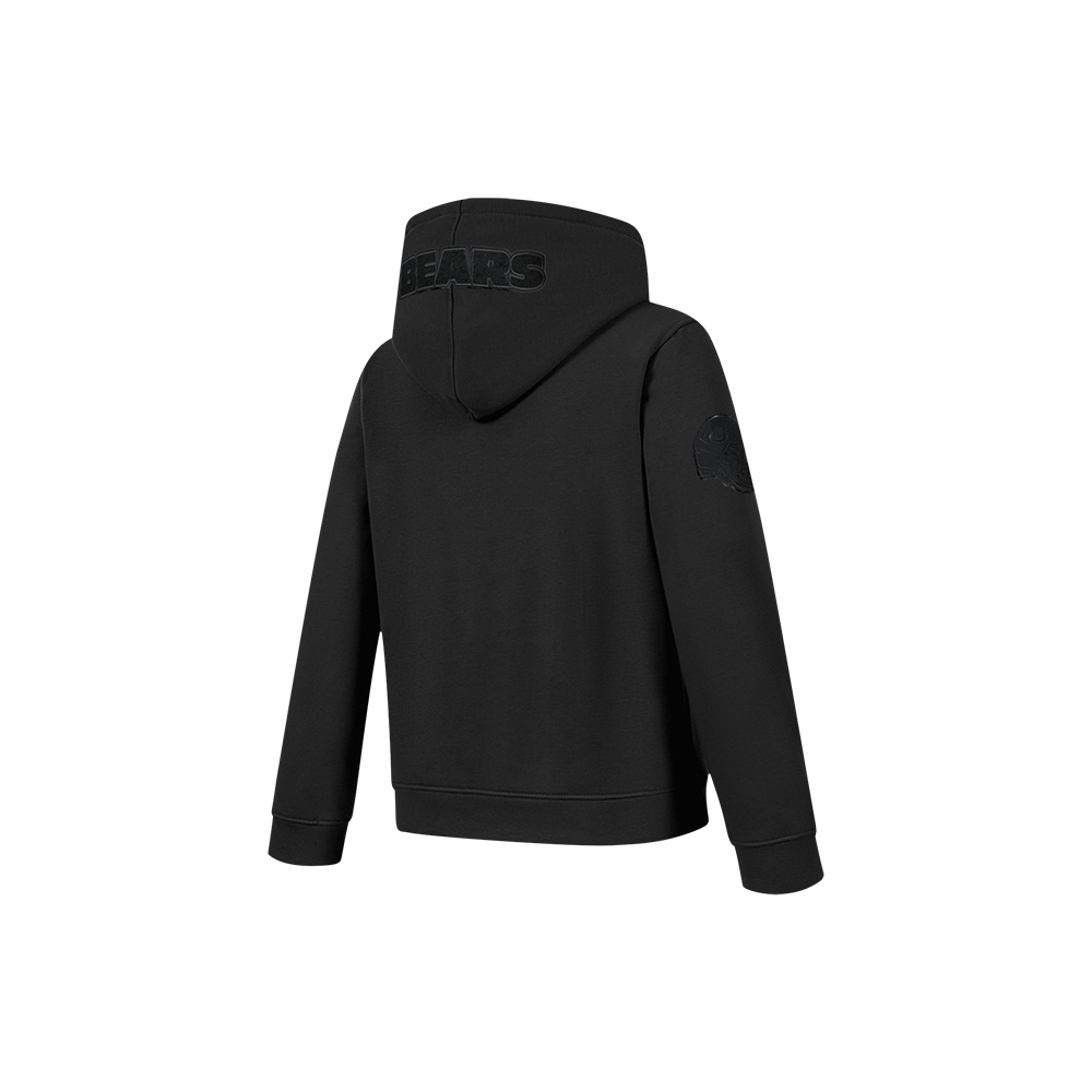 NFL CHICAGO BEARS TRIPLE BLACK LITTLE BOY'S FLC FZ HOODIE (BLACK)