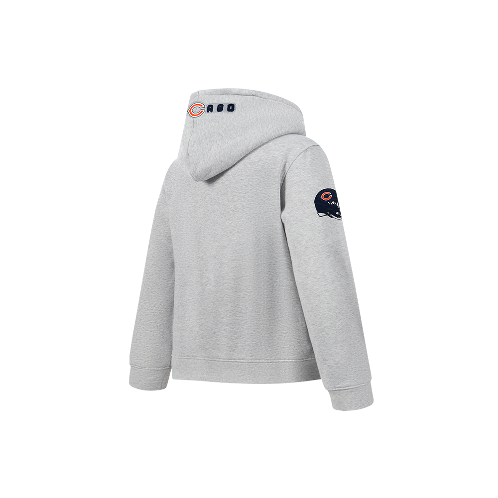 NFL CHICAGO BEARS CLASSIC CHENILLE LITTLE BOY'S FLEECE PO HOODIE (HEATHER GREY)