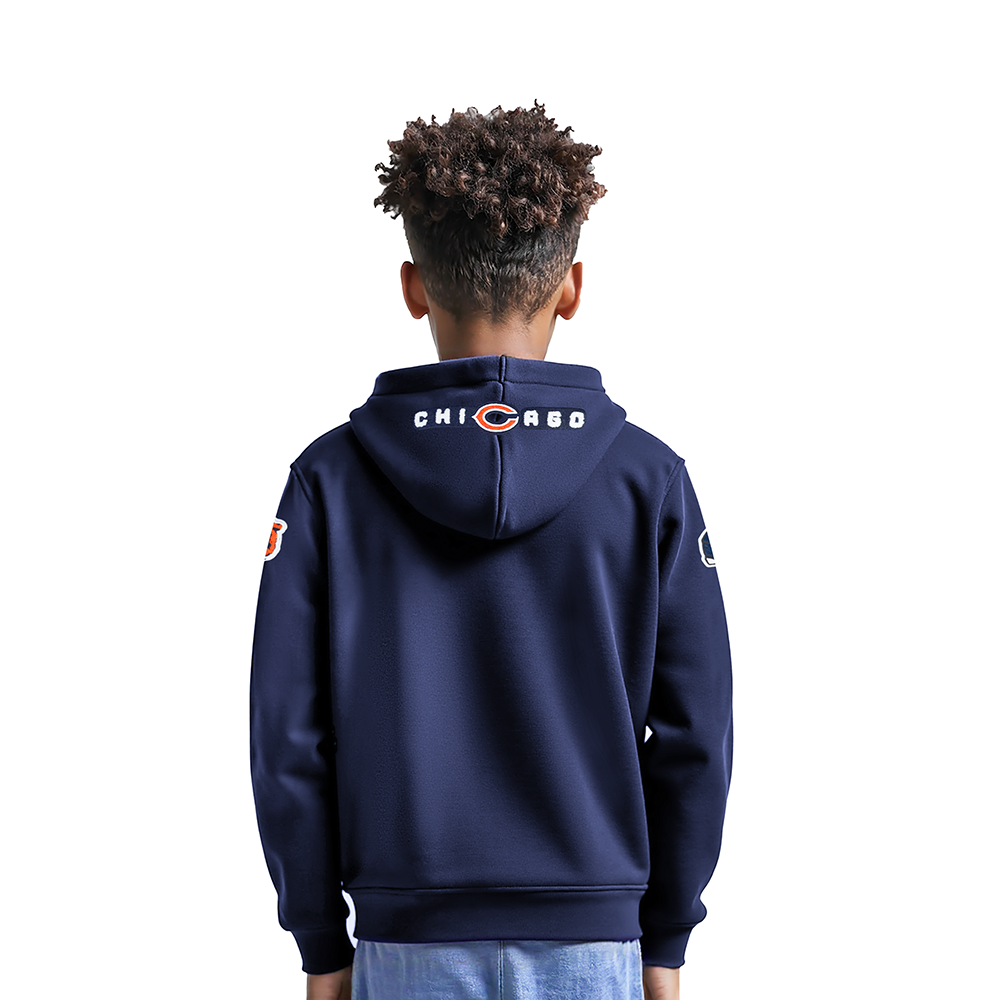 NFL CHICAGO BEARS CLASSIC CHENILLE LITTLE BOY'S FLEECE PO HOODIE (MIDNIGHT NAVY)