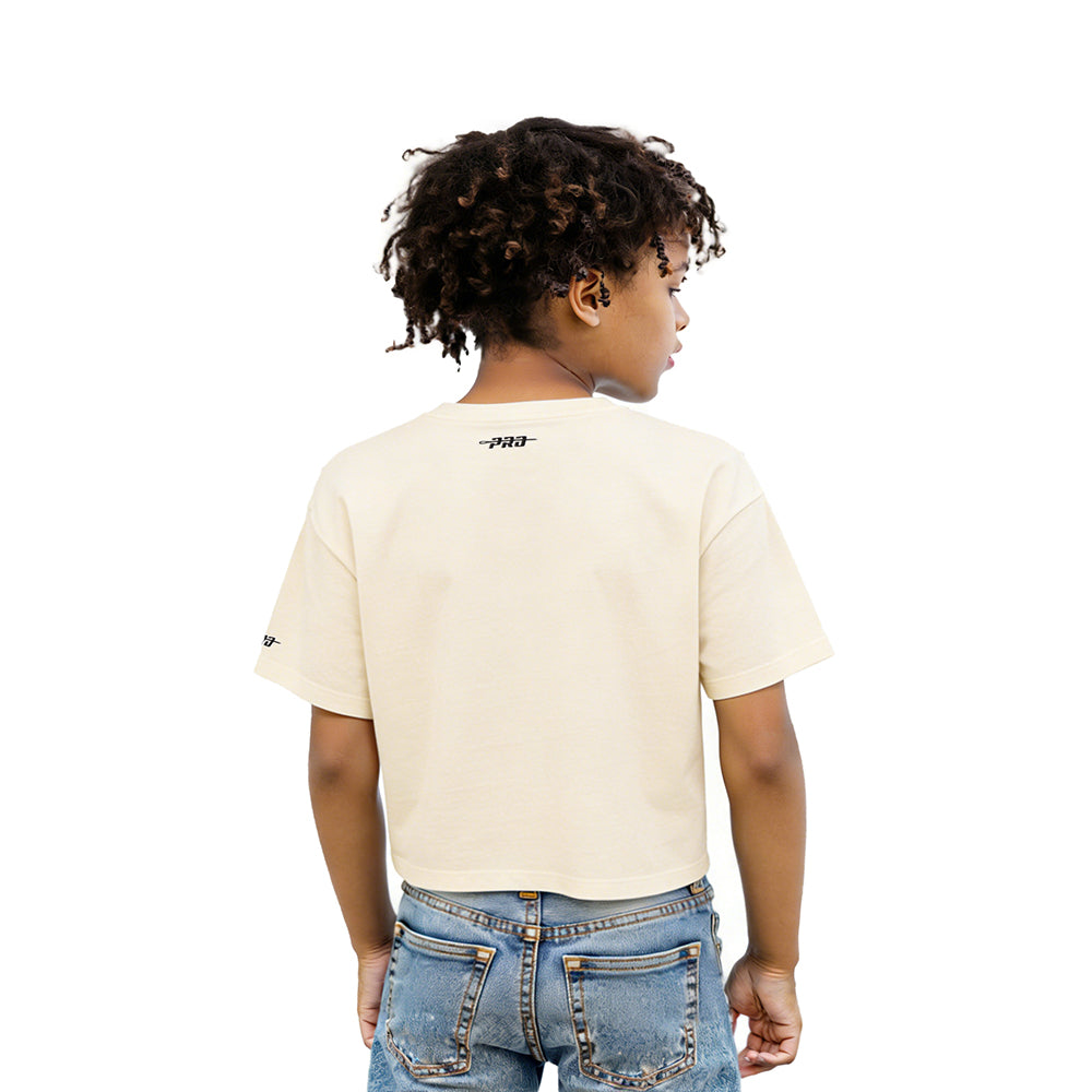 NFL CHICAGO BEARS RETRO CLASSIC LITTLE GIRL'S SS BOXY TEE (EGGSHELL)