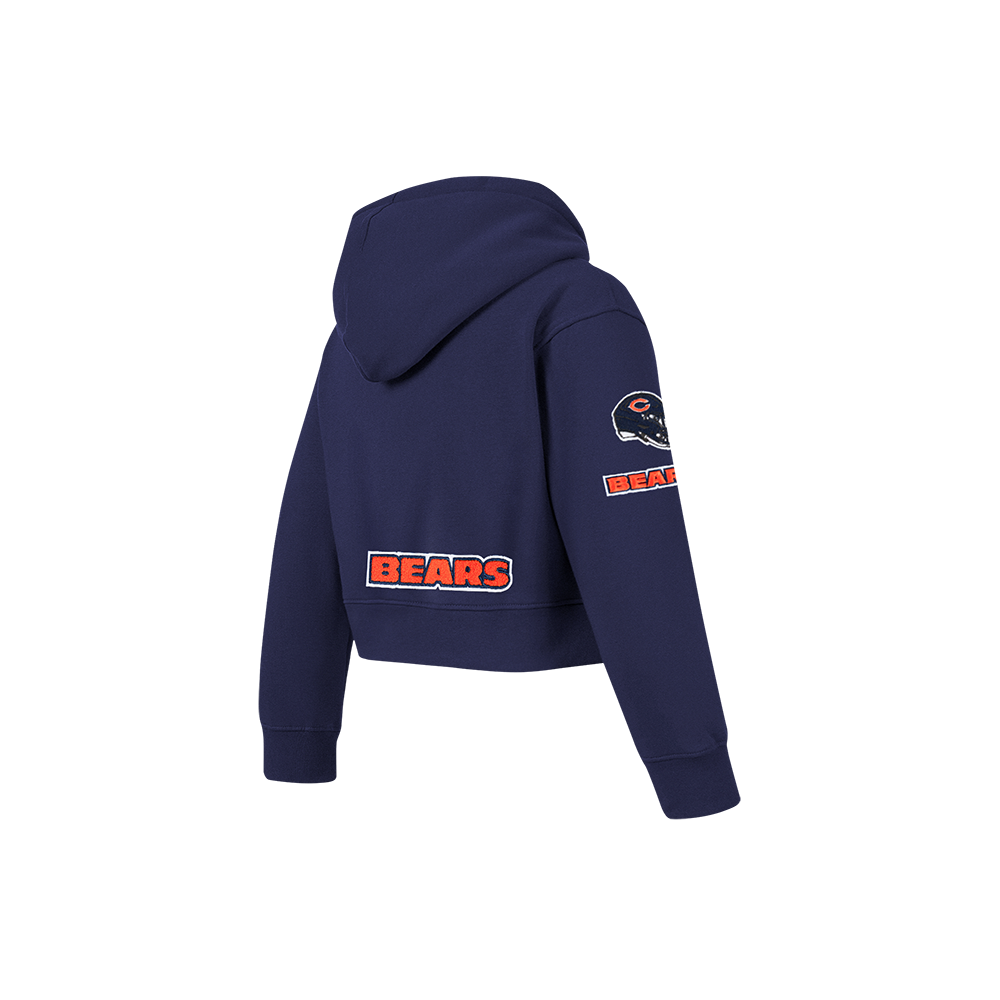 NFL CHICAGO BEARS CLASSIC LITTLE GIRLS  FLEECE FULL ZIP HOODIE (MIDNIGHT NAVY)