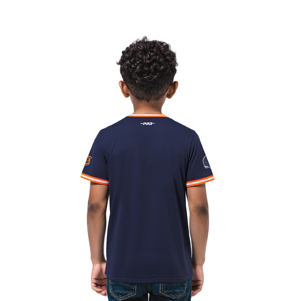 NFL CHICAGO BEARS CLASSIC TODDLER BOYS SHORT SLEEVE STRIPED RIB TEE (MIDNIGHT NAVY/ORANGE)