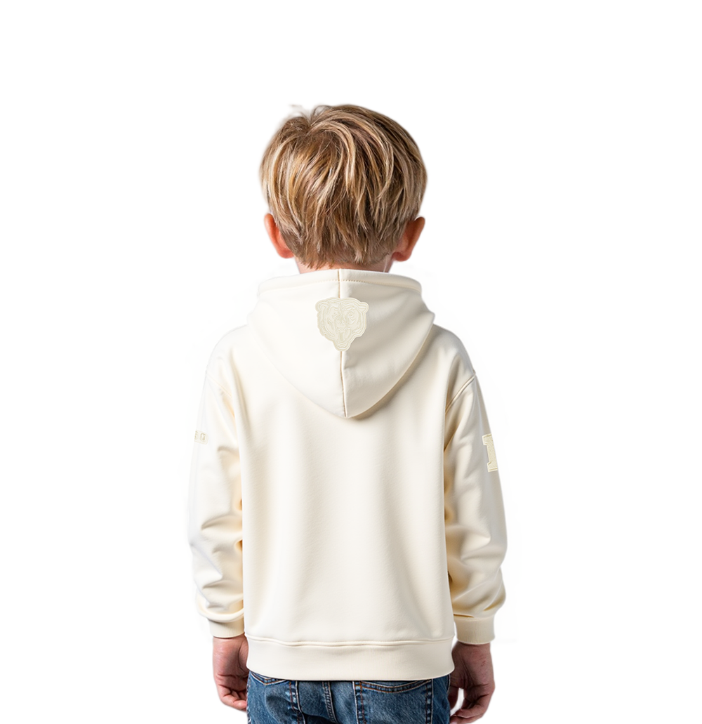 NFL CHICAGO BEARS NEUTRAL TODDLER BOYS FLEECE PULLOVER HOODIE (EGGSHELL)