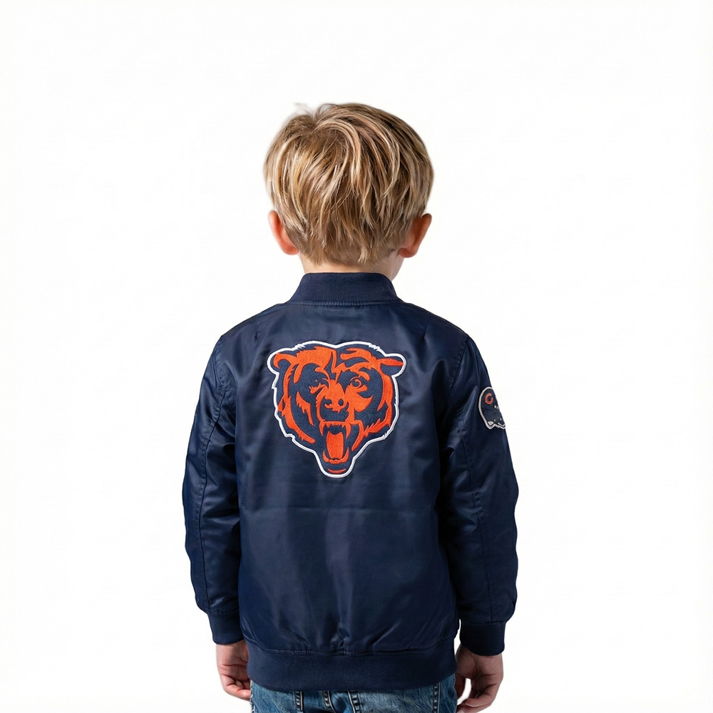 NFL CHICAGO BEARS CLASSIC TODDLER BOYS SATIN JACKET (MIDNIGHT NAVY)