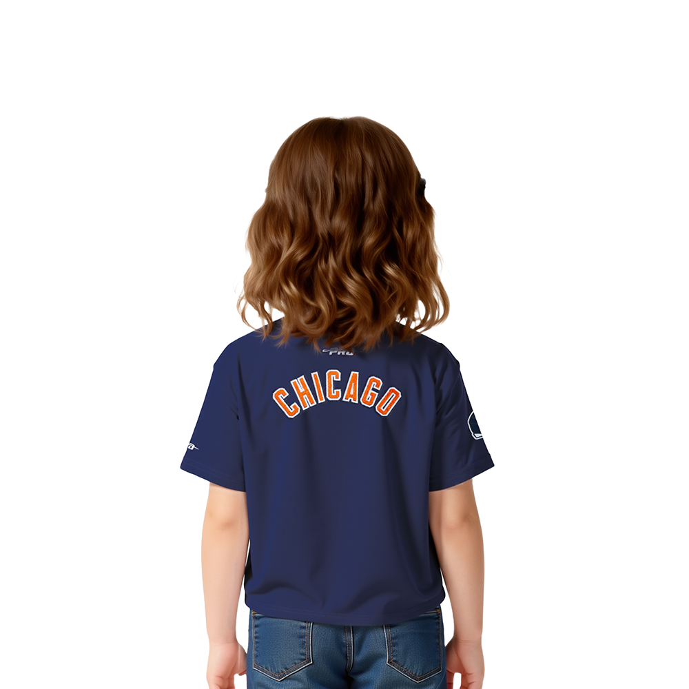 NFL CHICAGO BEARS CLASSIC TODDLER GIRLS SHORT SLEEVE BOXY TEE (MIDNIGHT NAVY)