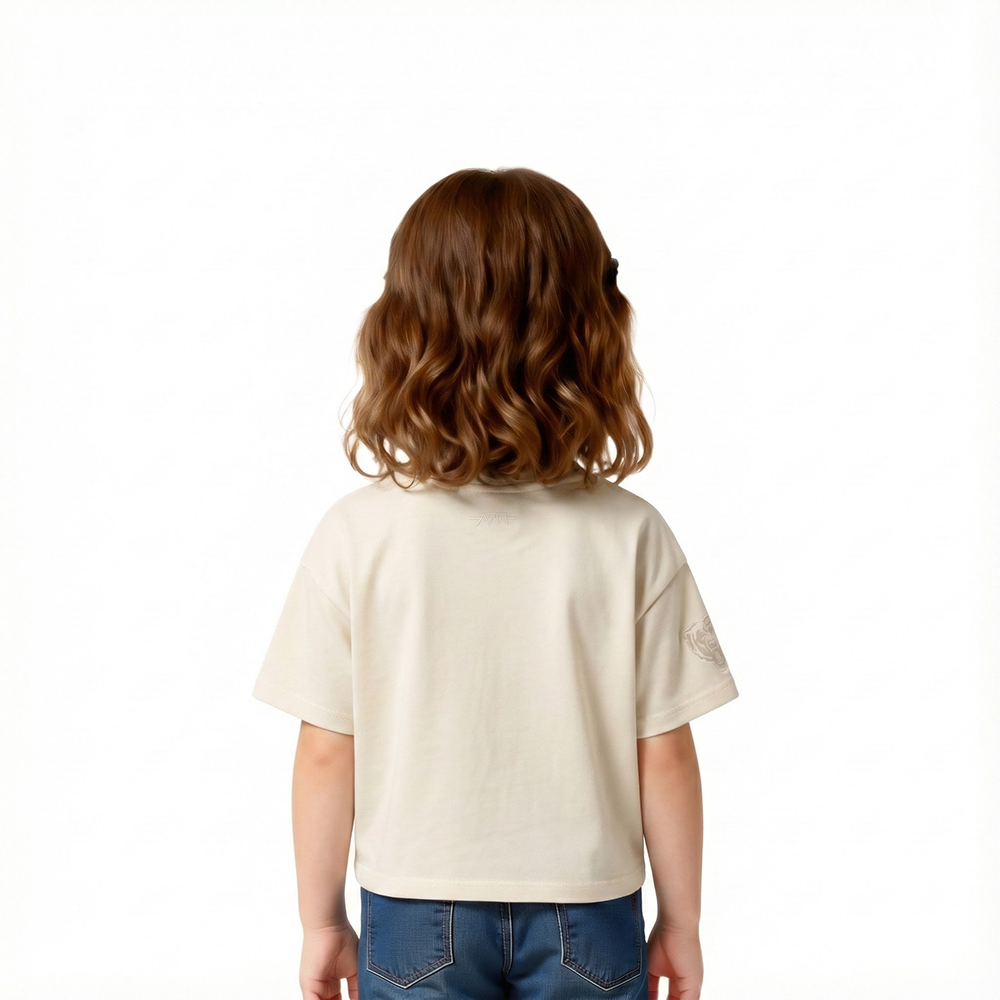 NFL CHICAGO BEARS NEUTRAL TODDLER GIRLS SHORT SLEEVE BOXY TEE (EGGSHELL)