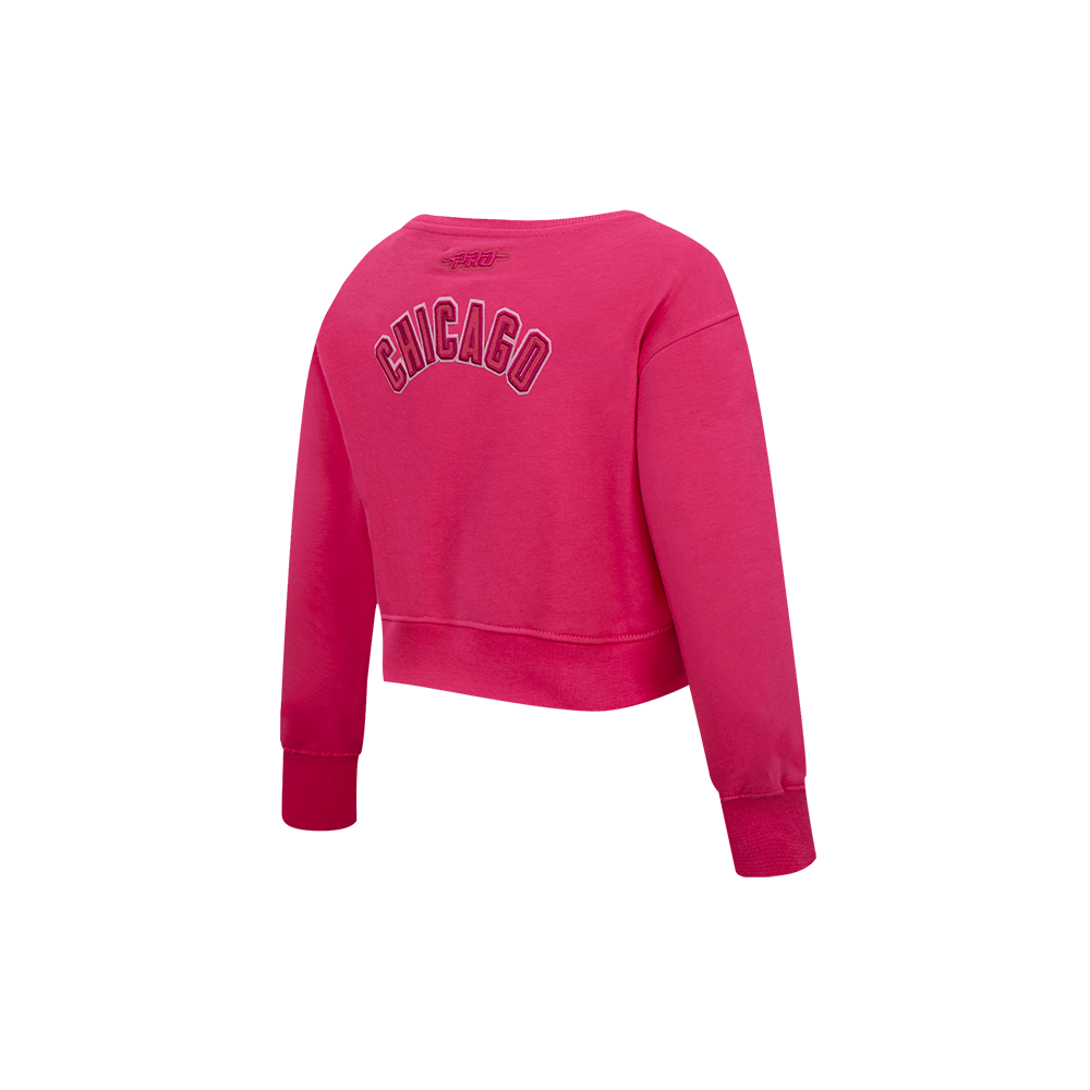 NFL CHICAGO BEARS TRIPLE PINK TODDLER GIRLS FLEECE CREWNECK (BEETROOT PURPLE)