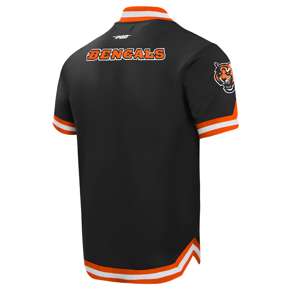 NFL CINCINNATI BENGALS CLASSIC MEN'S WARM UP JACKET (BLACK/ORANGE)
