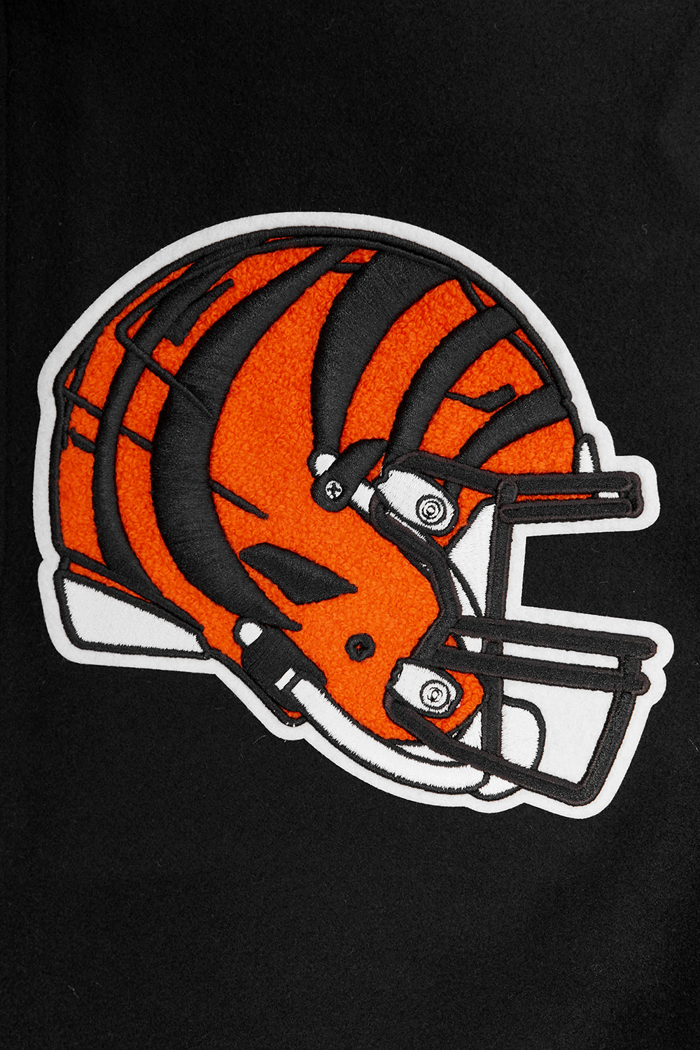 NFL CINCINNATI BENGALS MASHUP MEN'S RIB WOOL VARSITY JACKET (BLACK/ORANGE)