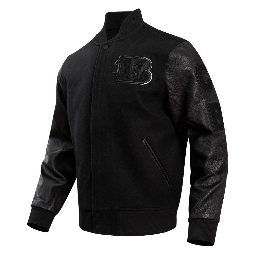 Buffalo Bills Pro Standard Triple Black Satin Full-Snap Varsity Jacket