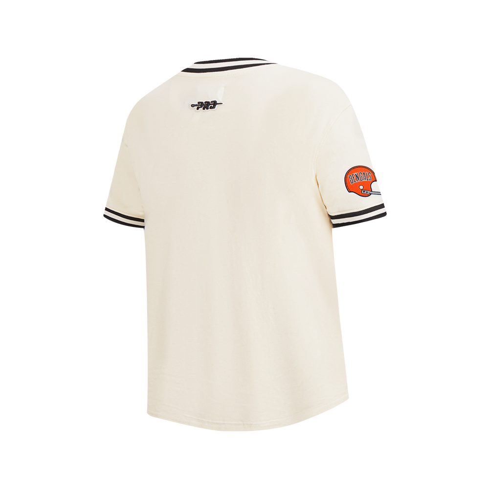 NFL CINCINNATI BENGALS RETRO CLASSIC BIG BOY'S SS STRIPED RIB TEE (EGGSHELL/ BLACK)