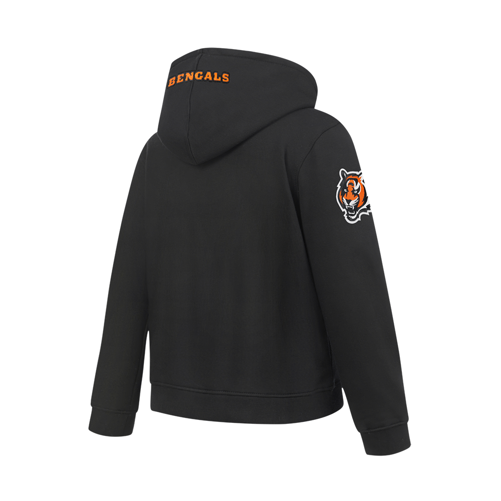 NFL CINCINNATI BENGALS CLASSIC CHENILLE BIG BOY'S FLEECE PO HOODIE (BLACK)