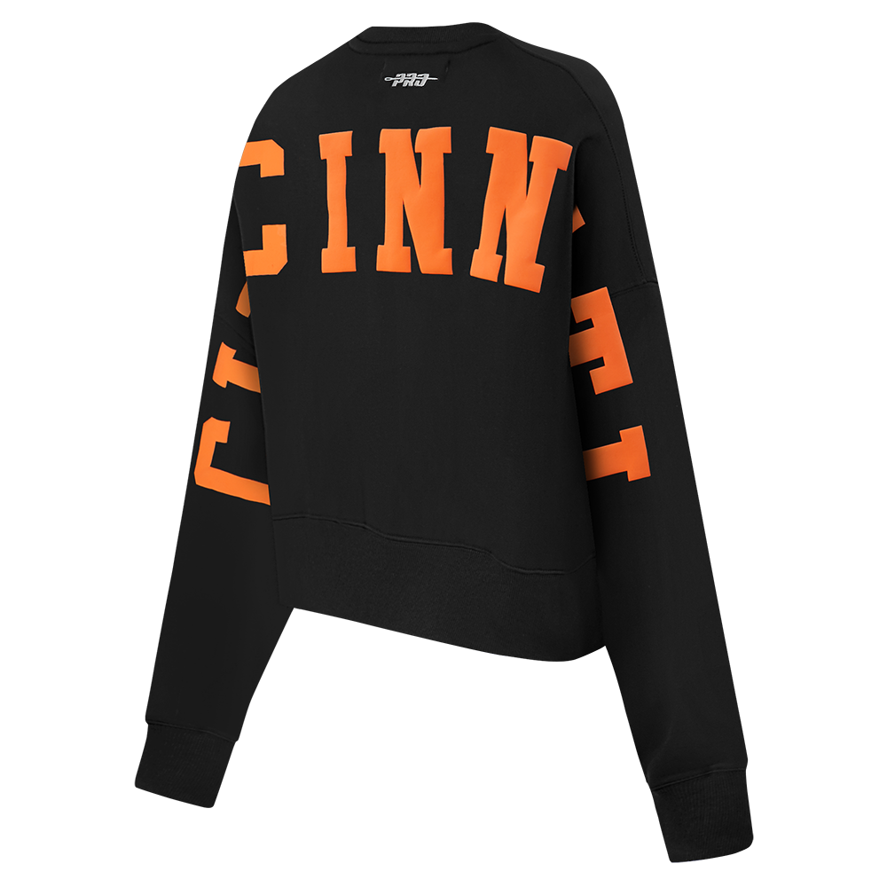 NFL CINCINNATI BENGALS WINGSPAN WOMEN'S FLC CREWNECK (BLACK)