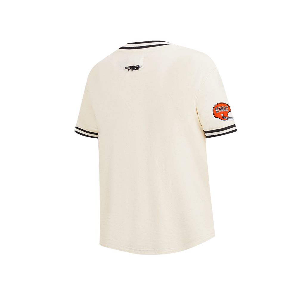 NFL CINCINNATI BENGALS RETRO CLASSIC LITTLE BOY'S SS STRIPED RIB TEE (EGGSHELL/ BLACK)