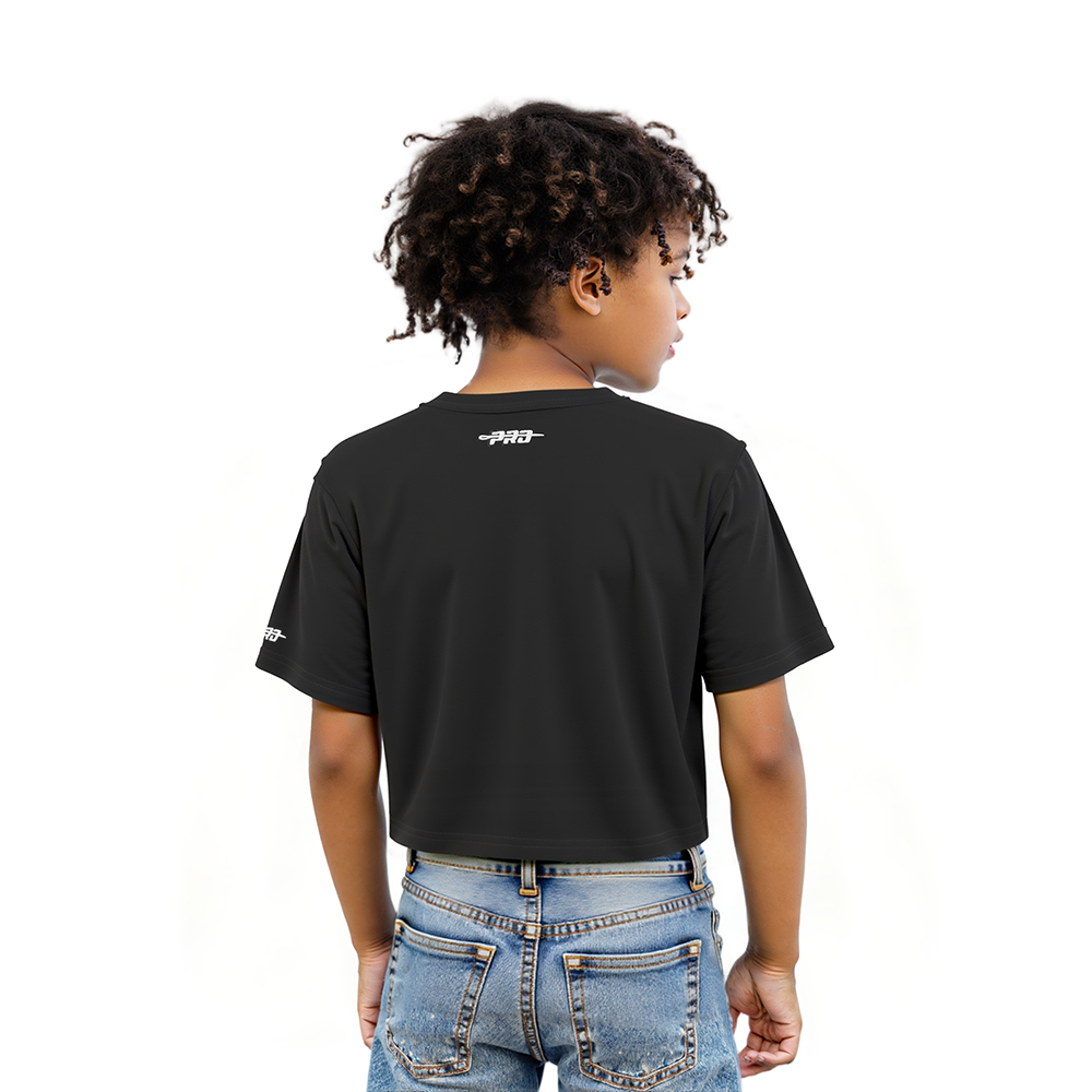NFL CINCINNATI BENGALS RETRO CLASSIC LITTLE GIRLS SHORT SLEEVE BOXY TEE (BLACK)