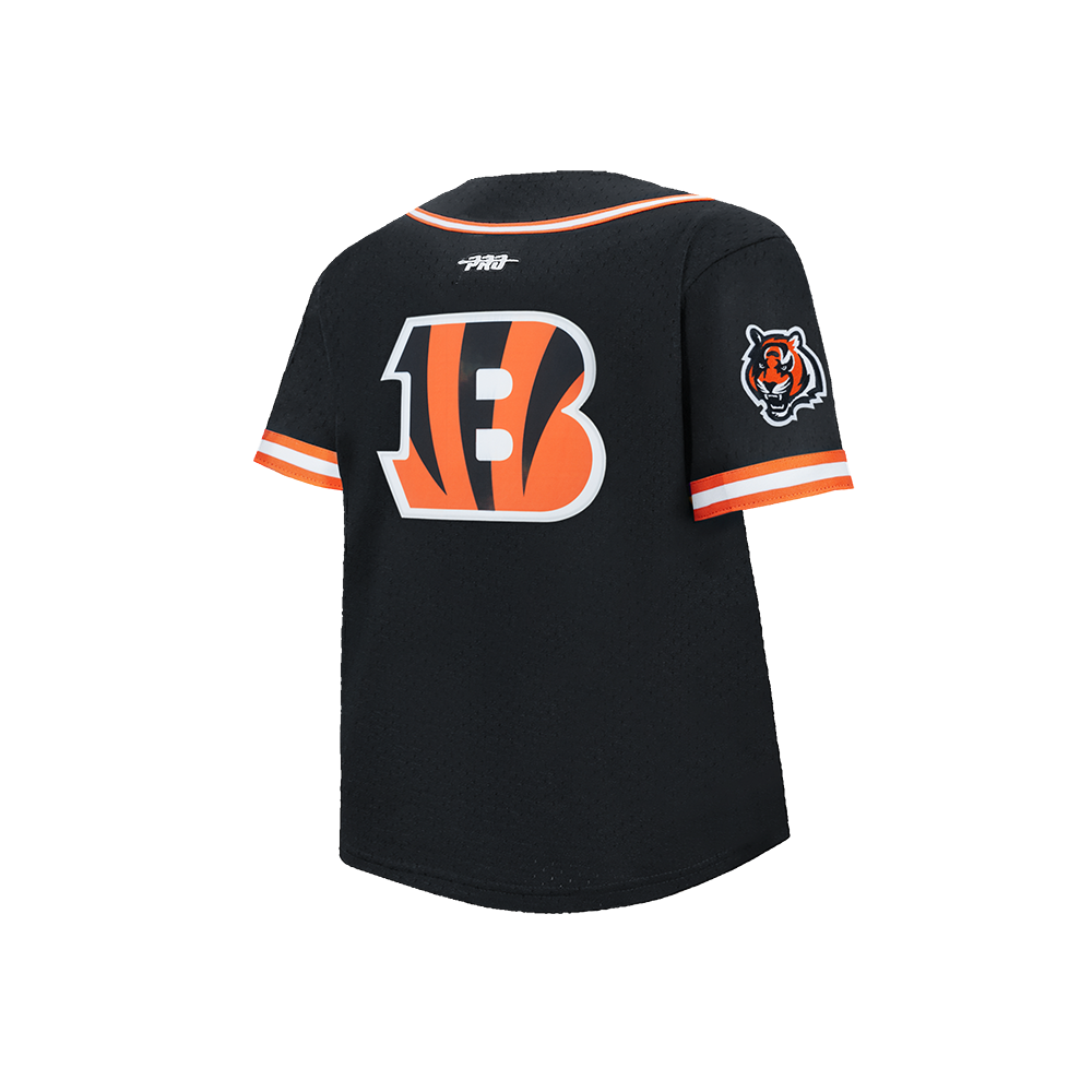 NFL CINCINNATI BENGALS CLASSIC TODDLER BOY'S MESH BUTTON DOWN SHIRT (BLACK/ORANGE)
