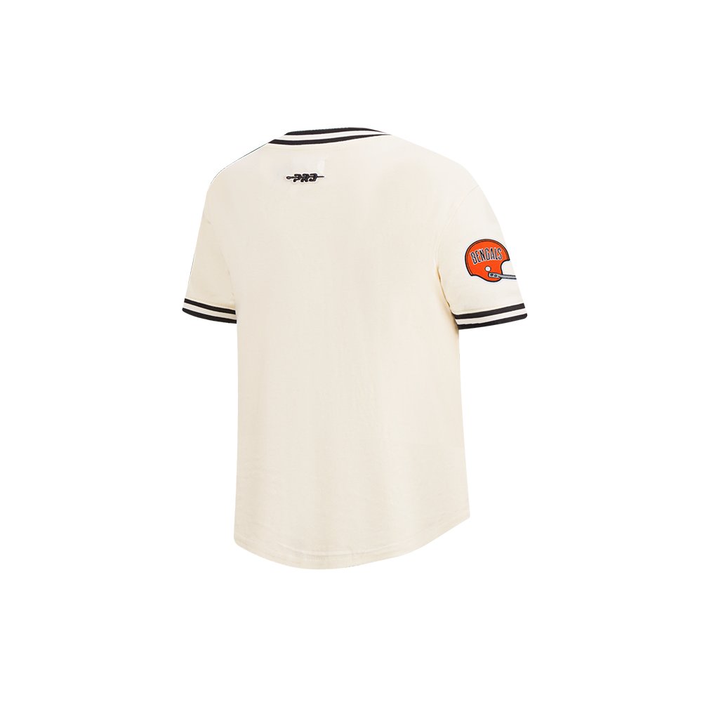 NFL CINCINNATI BENGALS RETRO CLASSIC TODDLER BOY'S SS STRIPED RIB TEE (EGGSHELL/ BLACK)