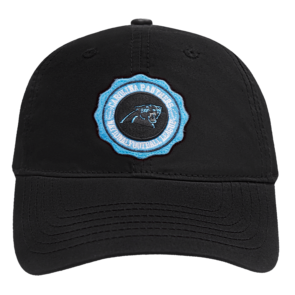 NFL CAROLINA PANTHERS CREST EMBLEM DAD HAT BLACK Pro Standard