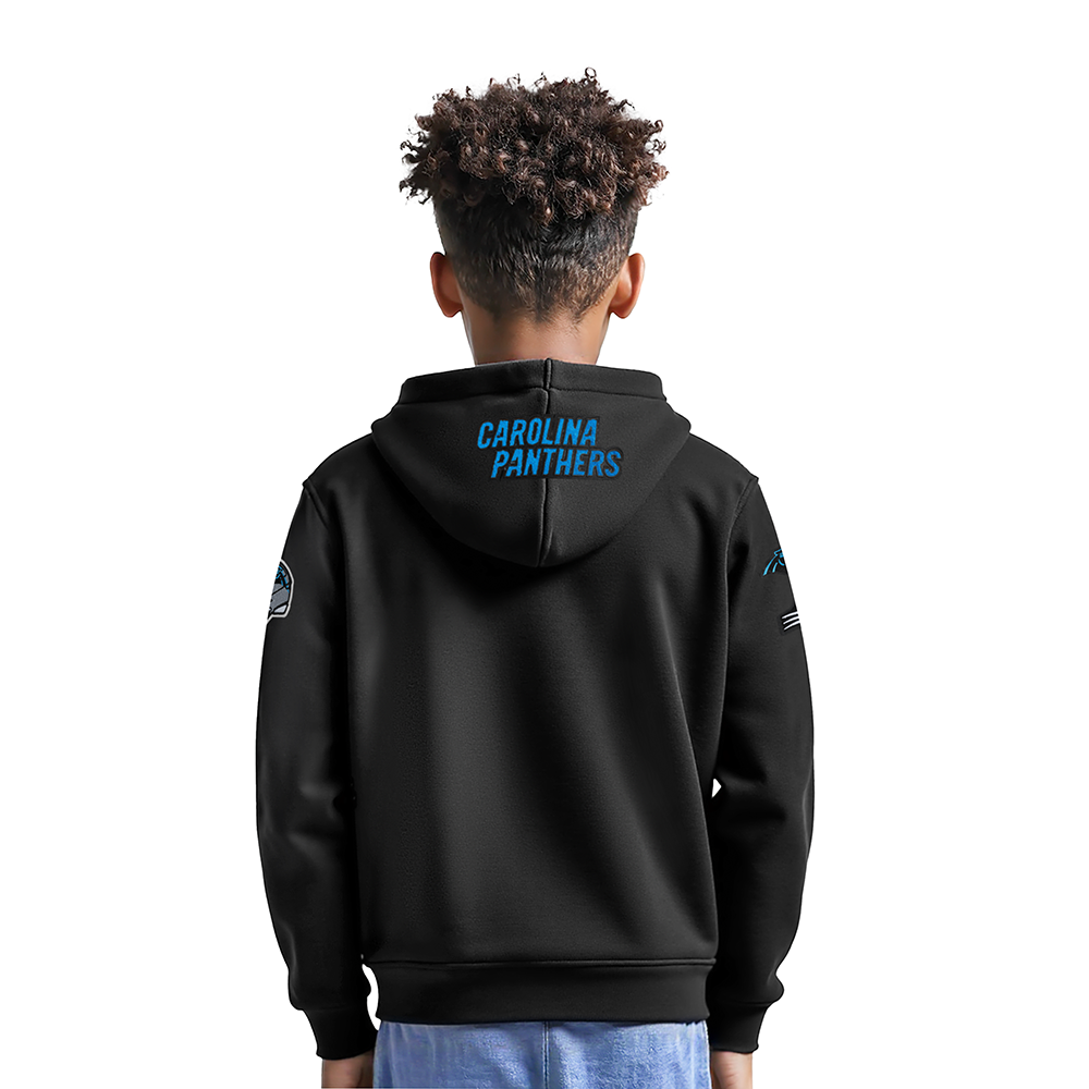 NFL CAROLINA PANTHERS CLASSIC LITTLE BOYS FLEECE PULLOVER HOODIE (BLACK)