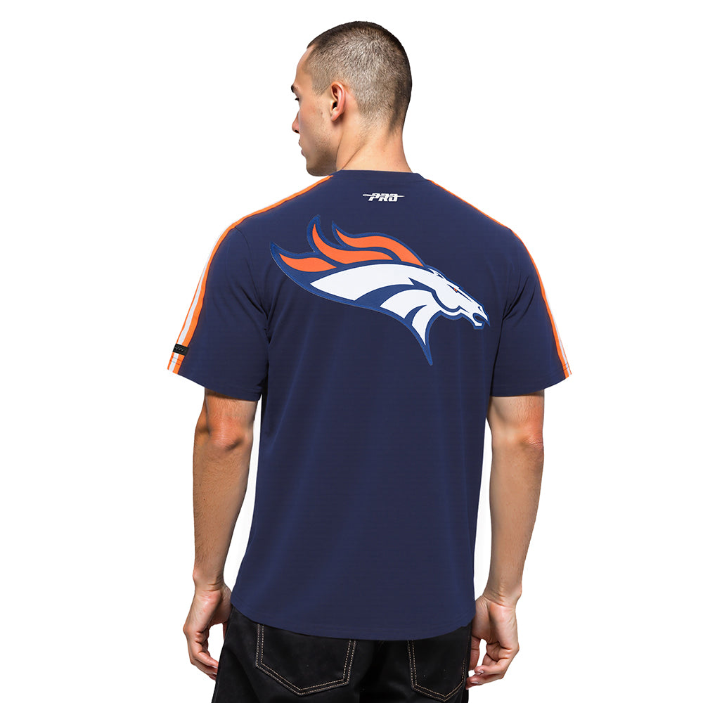 NFL DENVER BRONCOS TAPING MEN'S SJ TEE (MIDNIGHT NAVY/ORANGE)