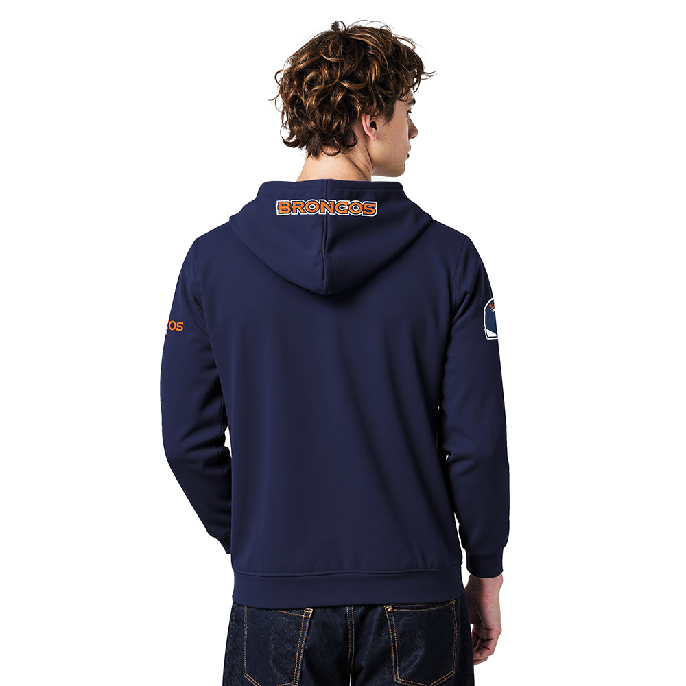 NFL DENVER BRONCOS OLD ENGLISH MEN'S PO HOODIE (MIDNIGHT NAVY)