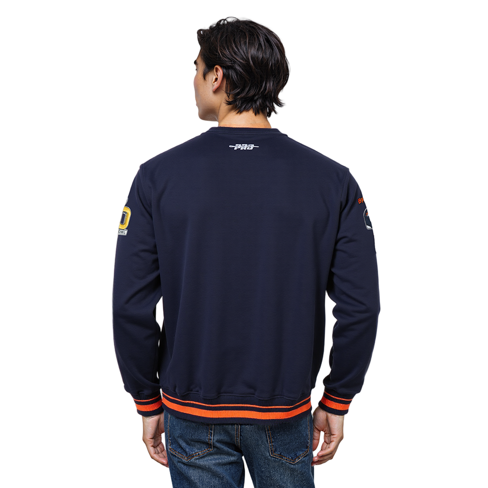 NFL DENVER BRONCOS MASHUP MEN'S RIB CREWNECK (MIDNIGHT NAVY/ORANGE/MIDNIGHT NAVY)