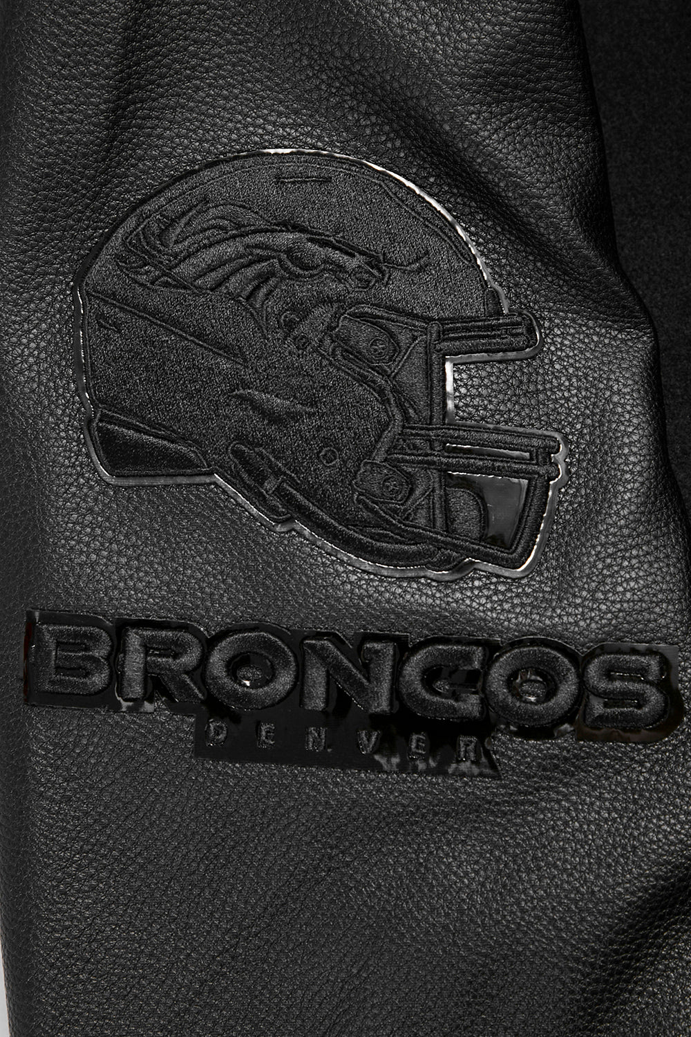 NFL DENVER BRONCOS TRIPLE BLACK MEN'S WOOL VARSITY JACKET (TRIPLE BLACK MEN'S)