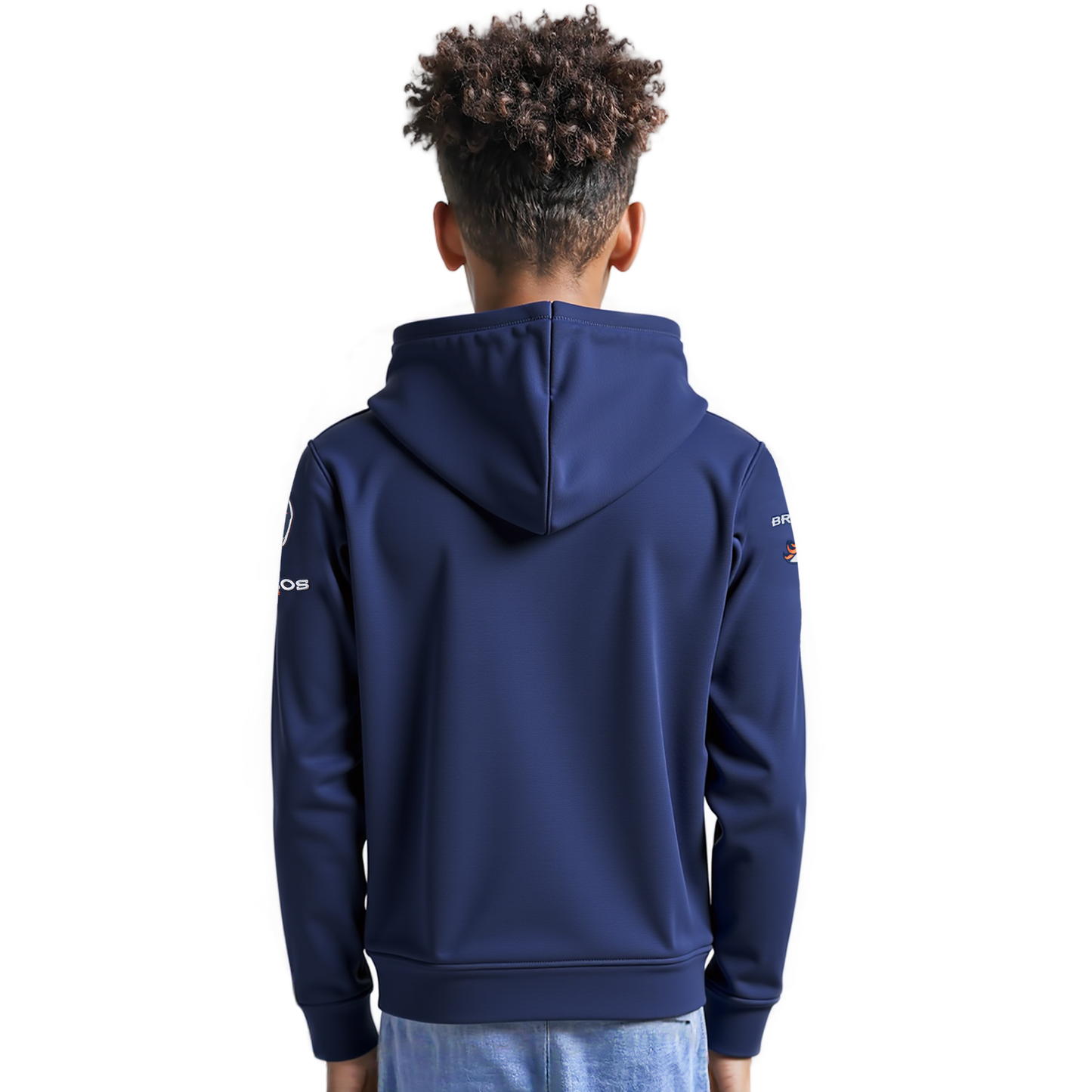 NFL DENVER BRONCOS CLASSIC BIG BOYS FLEECE PULLOVER HOODIE (MIDNIGHT NAVY)