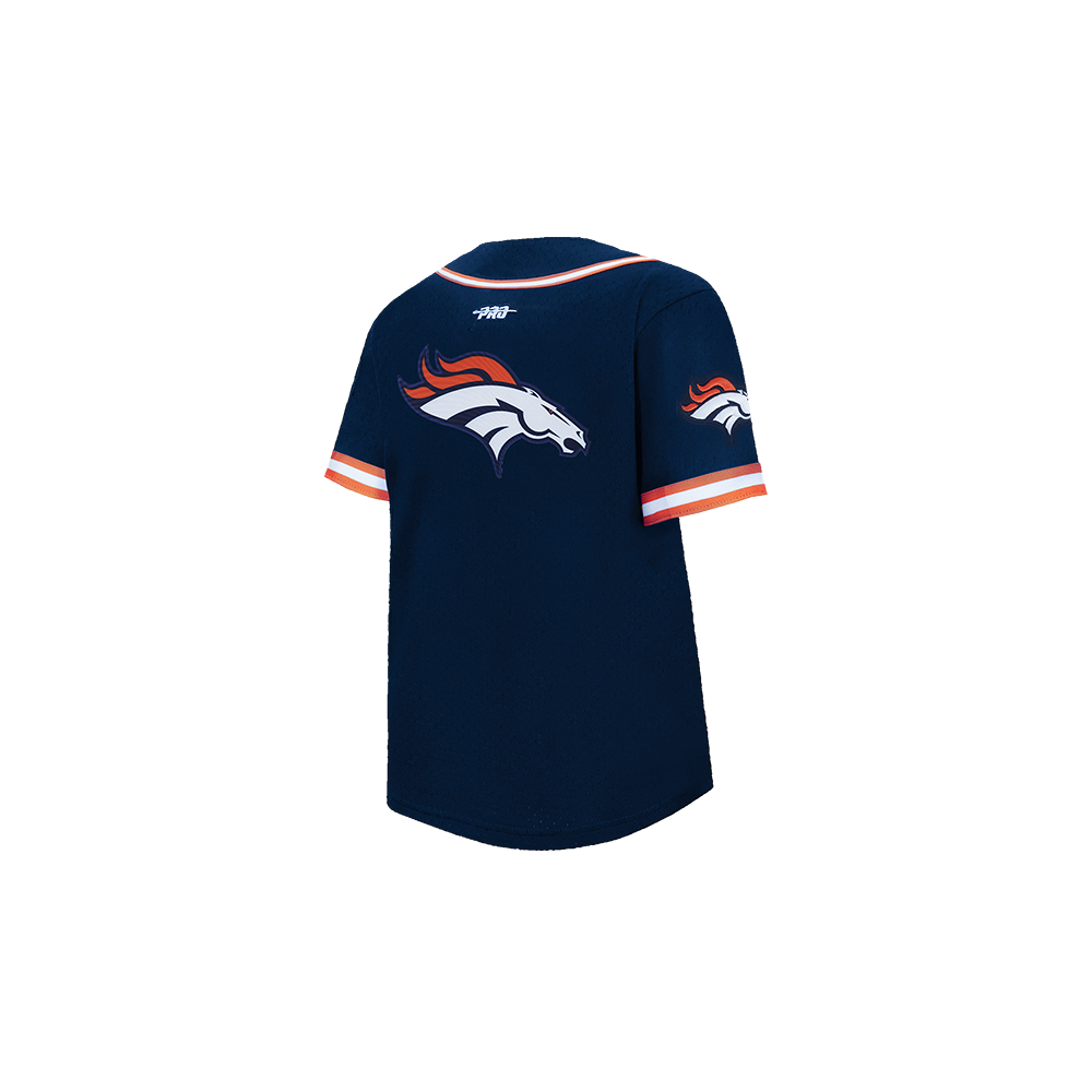 NFL DENVER BRONCOS CLASSIC TODDLER BOY'S MESH BUTTON DOWN SHIRT (MIDNIGHT NAVY/ORANGE)