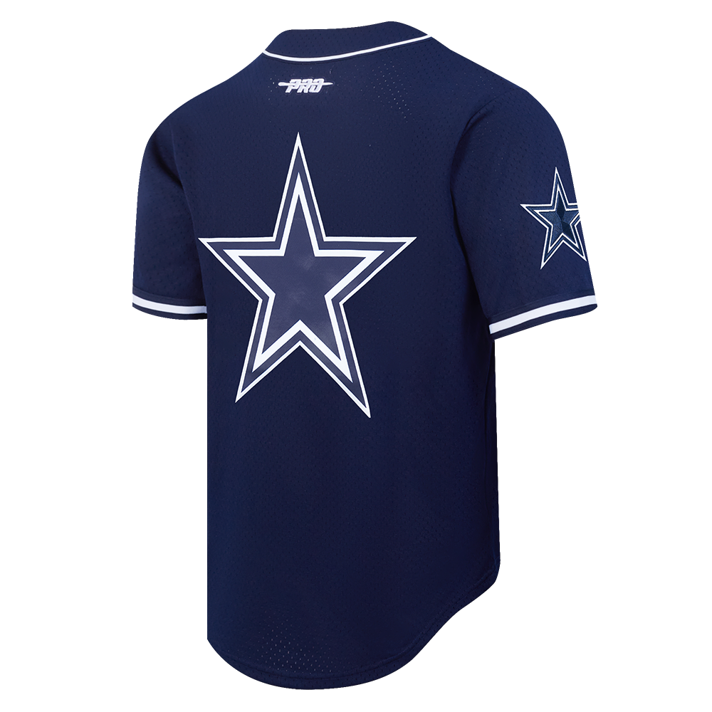 NFL DALLAS COWBOYS CEE DEE LAMB #88 CLASSIC MESH PNN MEN'S MESH BUTTON DOWN SHIRT (MIDNIGHT NAVY)