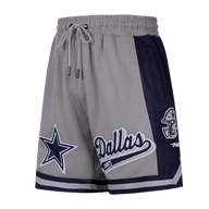 NFL DALLAS COWBOYS SCRIPT TAIL MEN'S DOUBLE KNIT 2.0 SHORT (GRAY/MIDNIGHT NAVY)