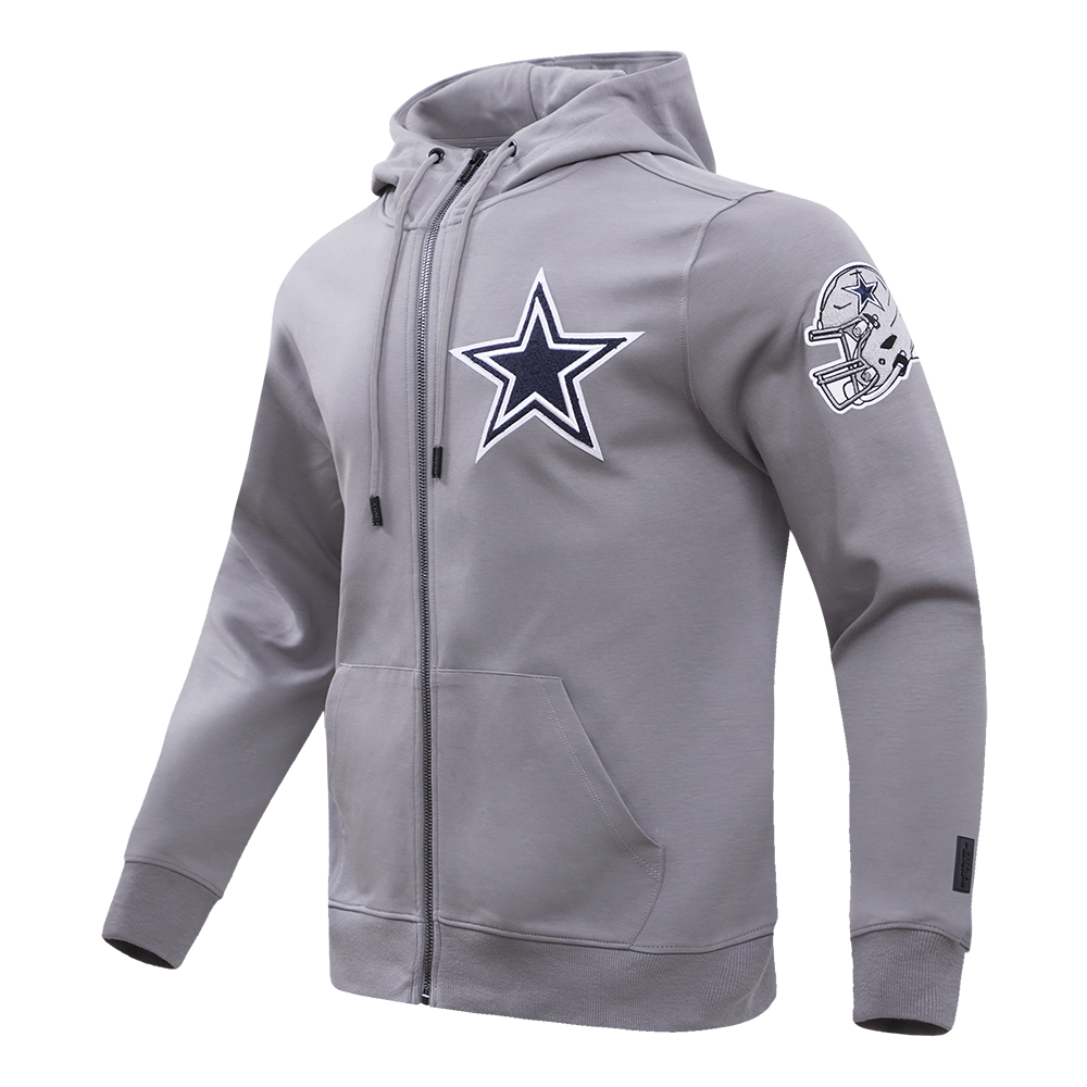 NFL DALLAS COWBOYS CLASSIC CHENILLE FZ HOODIE GRAY Pro Standard