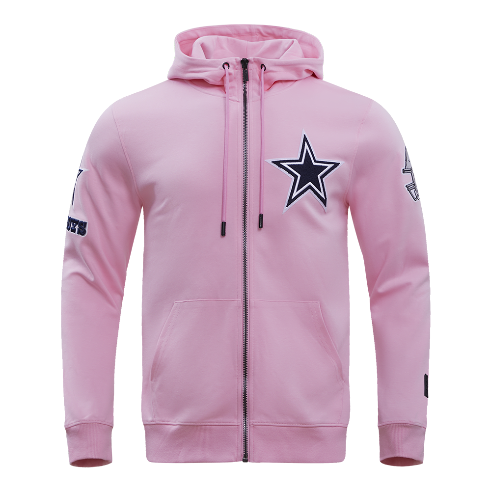 NFL DALLAS COWBOYS CLASSIC CHENILLE FZ HOODIE (PINK)