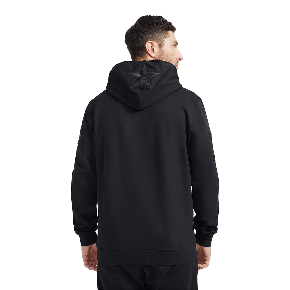 NFL DALLAS COWBOYS TRIPLE BLACK MEN'S PULLOVER HOODIE (BLACK)