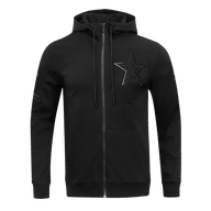 NFL DALLAS COWBOYS TRIPLE BLACK MEN'S FULL ZIP HOODIE