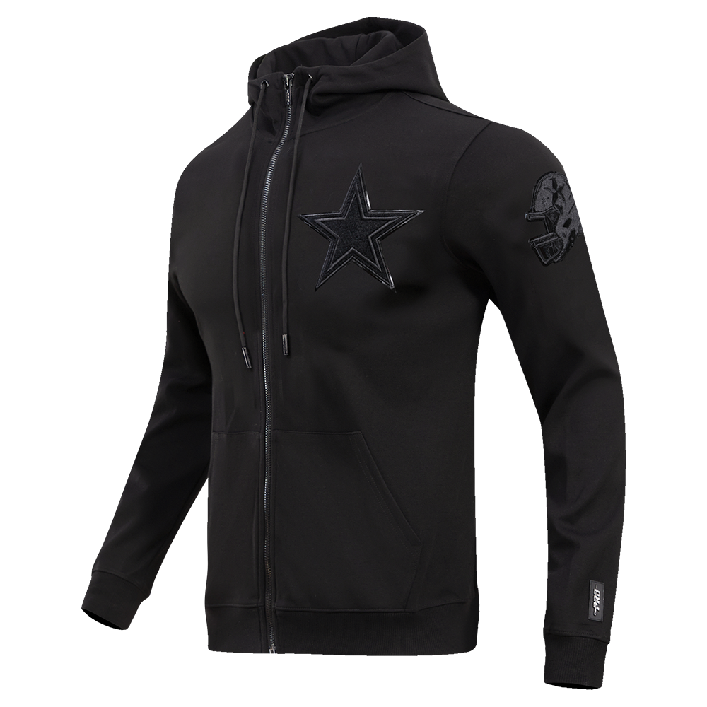 NFL DALLAS COWBOYS TRIPLE BLACK MEN S FZ HOODIE BLACK Pro Standard