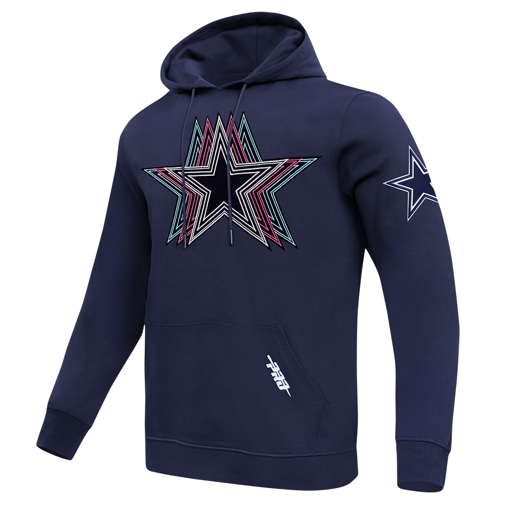 NFL DALLAS COWBOYS ECHO LOGO MEN'S FLEECE PULLOVER HOODIE (MIDNIGHT NAVY)