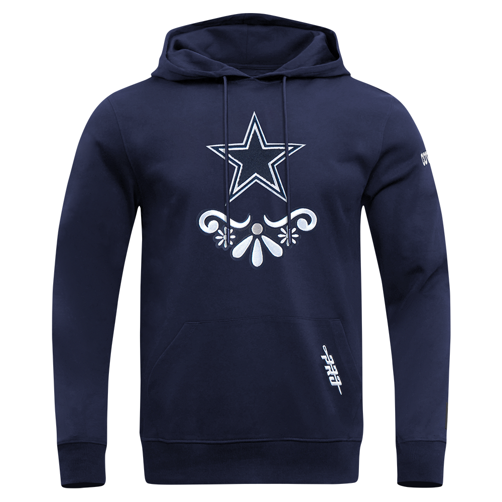 NFL DALLAS COWBOYS SUGAR SKULL MEN S FLC PO HOODIE MIDNIGHT NAVY Pro Standard
