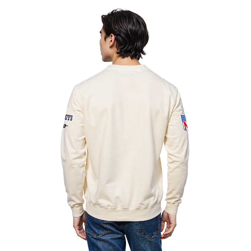 NFL DALLAS COWBOYS BEST OF MEN'S DROP SHOULDER FLC CREWNECK (EGGSHELL)