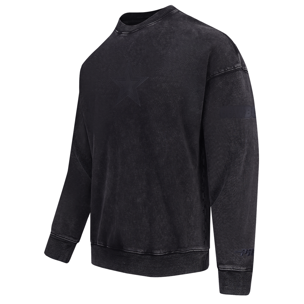 NFL DALLAS COWBOYS WASHED VANGUARD MEN'S ENZYME WASH DROP SHOULDER F (WASHED BLACK)