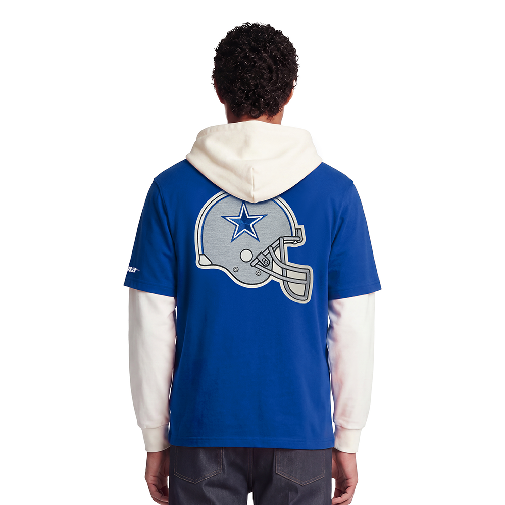 NFL DALLAS COWBOYS ORIGINAL PLAYERS MEN'S PULL OVER HOODIE (DODGER BLUE/EGGSHELL)