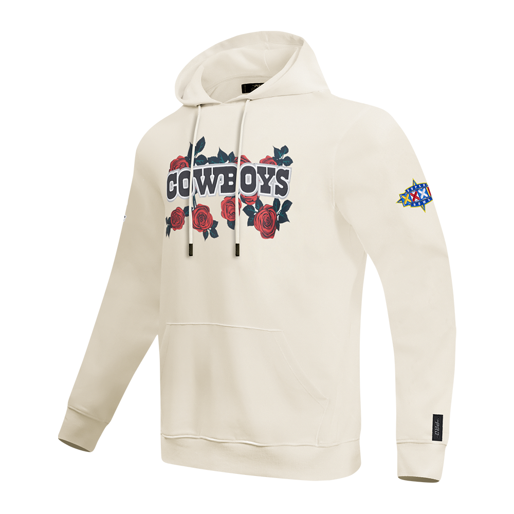 NFL DALLAS COWBOYS ROSES MEN'S PO HOODIE (EGGSHELL)
