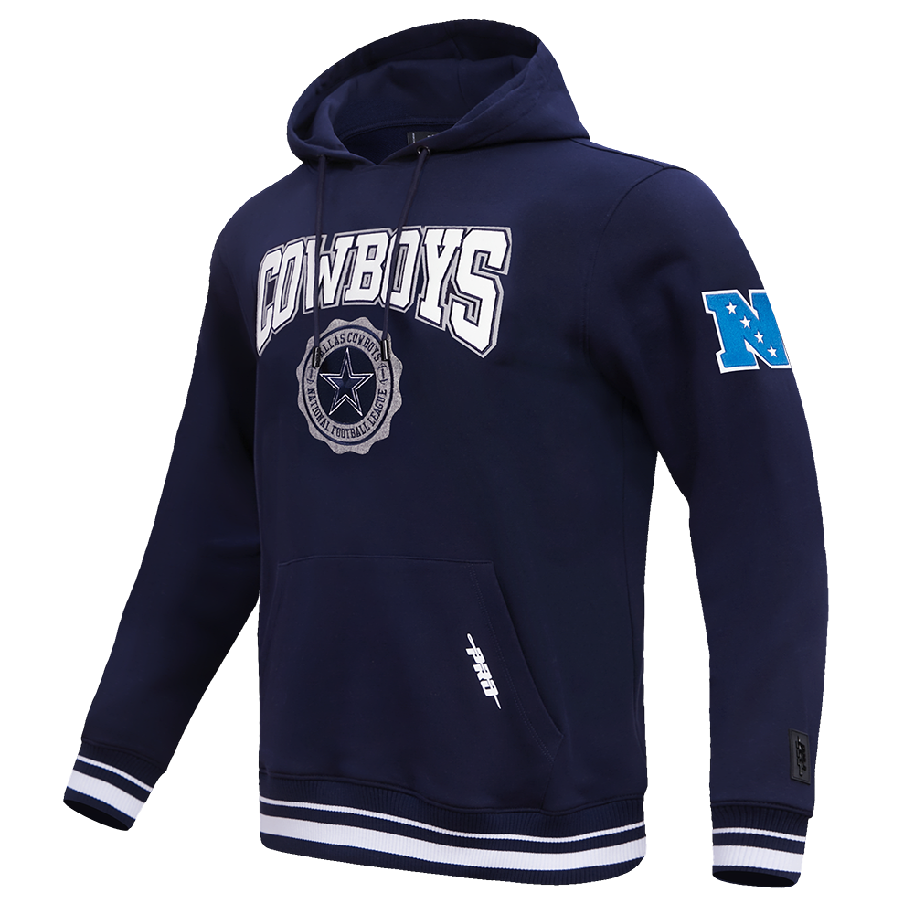 NFL DALLAS COWBOYS CREST EMBLEM RIB FLC PO HOODIE (MIDNIGHT NAVY)