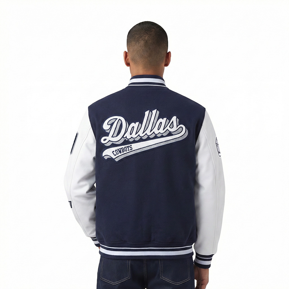 NFL DALLAS COWBOYS SCRIPT TAIL MEN'S RIB WOOL VARSITY (MIDNIGHT NAVY/WHITE)