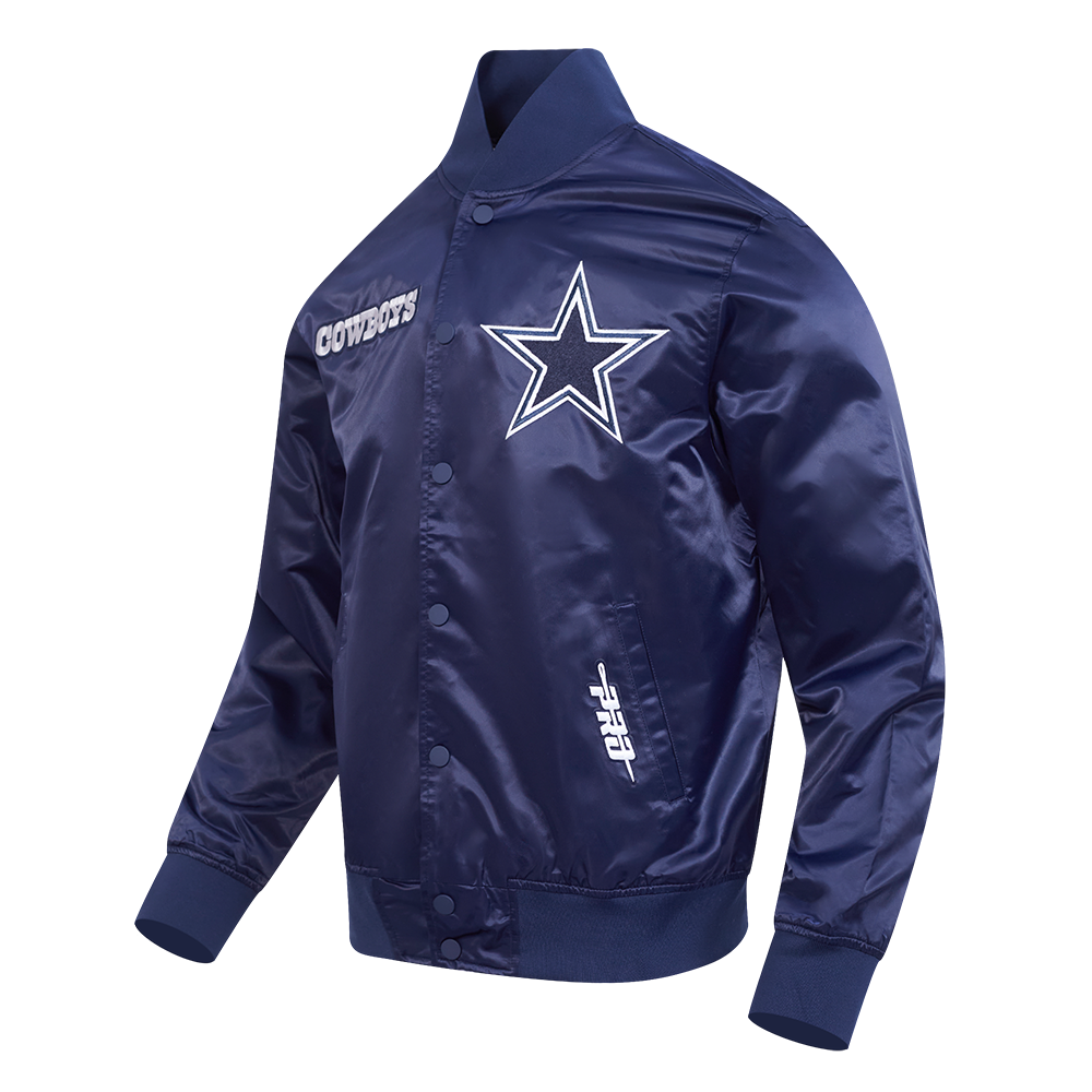 NFL DALLAS COWBOYS SOUVENIR MEN'S SATIN JACKET (NAVY)