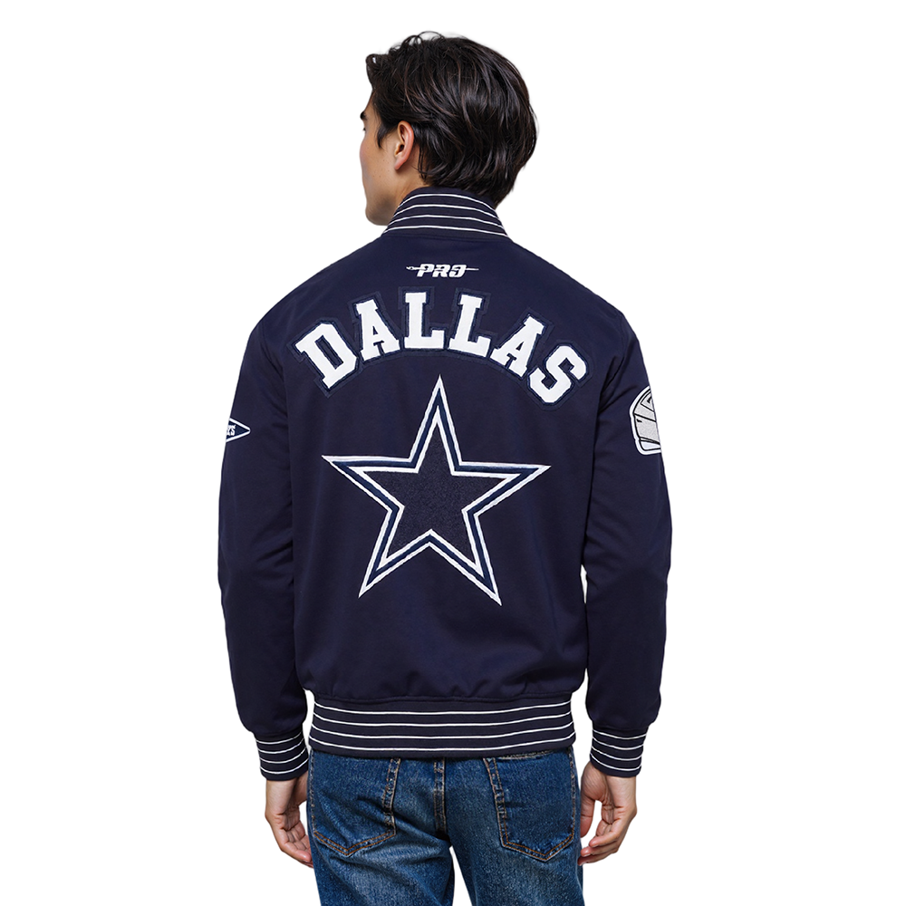 NFL DALLAS COWBOYS PRO GAME DAY MEN'S RETRO JACKET (EGGSHELL/TAUPE/EGGSHELL)
