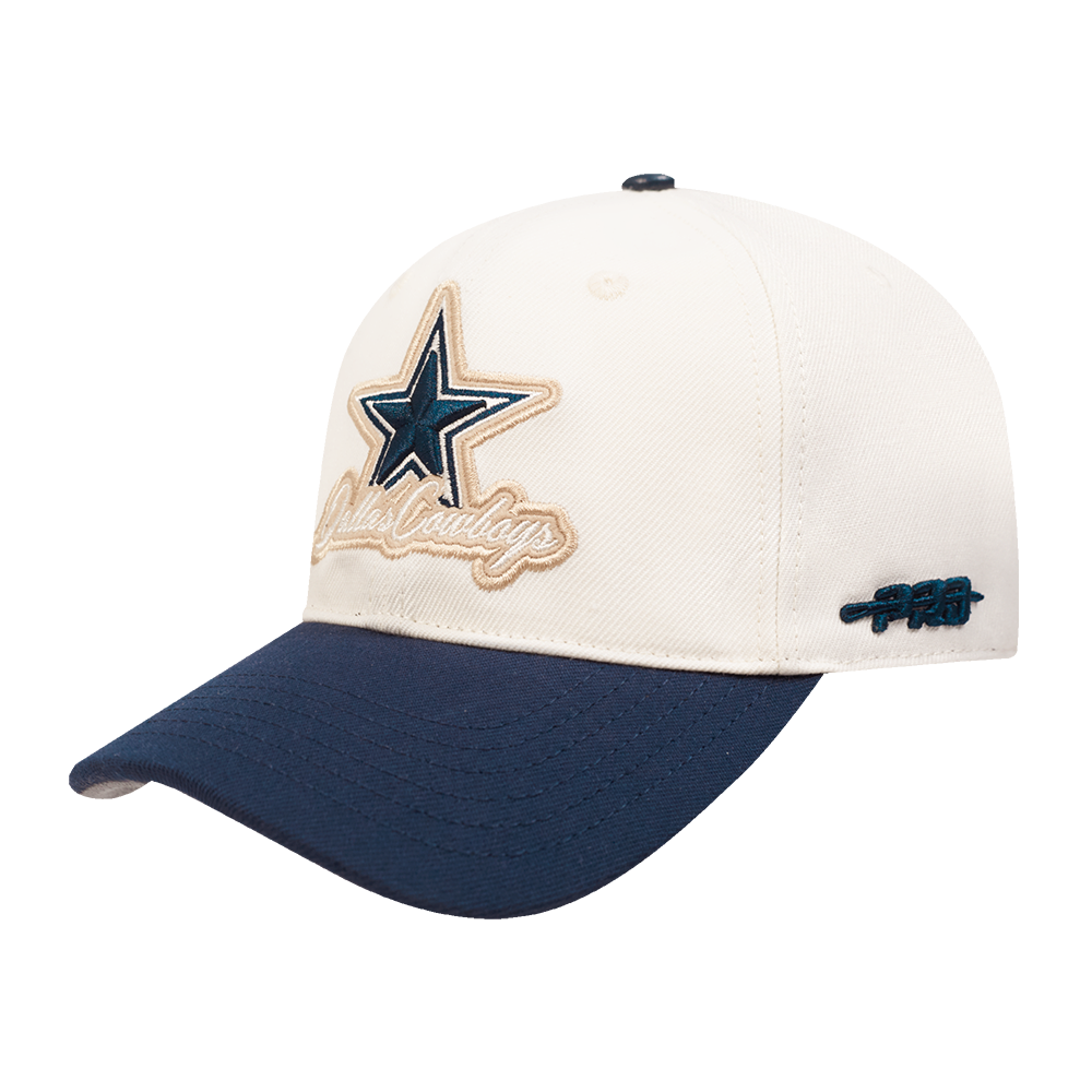 NFL DALLAS COWBOYS UNDER SCRIPT 2 TONE STRAPBACK (EGGSHELL/ MIDNIGHT NAVY)